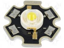 Power LED, 1W, STAR, lambertian, 5000-5650K, white, 120-130lm, 130