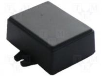 Enclosure with fixing lugs, X 49mm, Y 64mm, Z 27mm, polystyrene
