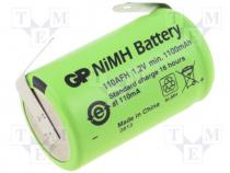 Rechargeable battery Ni-MH, 2/3A,2/3R23, 1.2V, 1100mAh