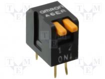 Switch DIP-SWITCH, Poles number 2, ON-OFF, 0.025A/24VDC, 100M