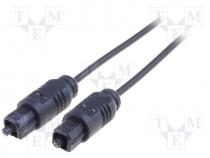 Cable, Toslink plug, both sides, Wire dia 2.2mm, 1.5m