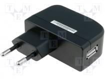 Pwr sup.unit switched-mode, 5V, Out USB, 1.2A, 6W, Plug EU