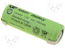 Rechargeable battery Ni-MH, 4/5AA, 1.2V, 1350mAh