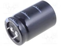 Capacitor electrolytic, THT, 100uF, 400V, Ø22x25mm, 20%, 5000h
