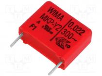 Capacitor polypropylene, Y2,suppression capacitor, 22nF, 15mm