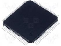 Integrated circuit, 80Kx16 FLASH 68I/O 25MH TQFP80
