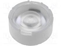 LED lens, round, transparent, 32÷52, Mounting adhesive tape