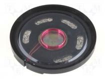 Loudspeaker, mylar, 150mW, 16, Sound level 82dB, 40mm