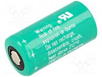 Battery lithium, 3V, 2/3A,2/3R23, 1350mAh