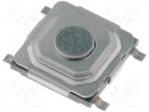 Microswitch, 1-position, SPST-NO, 0.05A/12VDC, SMT, 1.6N, 1.5mm