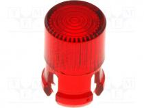LED lens, round, red, 5mm
