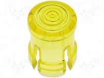 LED lens, square, yellow, lowprofile, 3mm
