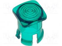 LED lens, square, green, lowprofile, 5mm