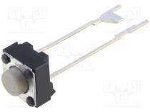 Microswitch, 1-position, SPST-NO, 0.05A/24VDC, THT, 1.47N, 6x6mm