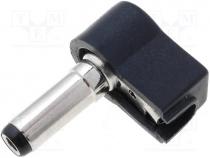 Plug, DC supply, female, 5.5mm, 2.5mm, for cable, soldering, 14mm