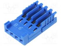 Plug, wire-board, female, PIN 4, 2.54mm, IDC, for cable, HE14