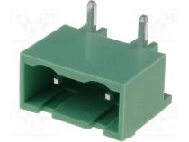 Pluggable terminal block, socket, male, 7.5mm, angled, ways 2, 20A