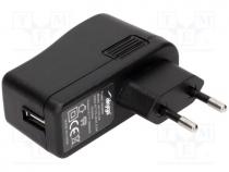 Pwr sup.unit  switched-mode, 5VDC, 2A, Out  USB, 10W, Plug  EU