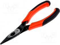 Pliers, straight, half-rounded nose, elongated, B 39mm, C 15mm