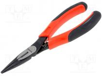 Pliers, straight,half-rounded nose,elongated, ERGO, B  49mm