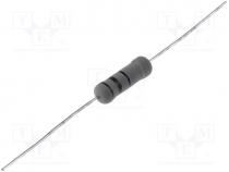 Resistor  wire-wound, THT, 220m, 3W, 5%, Ø5.5x16mm, 400ppm/C
