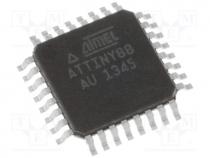 AVR microcontroller, Flash 8kx8bit, EEPROM 64B, SRAM 512B