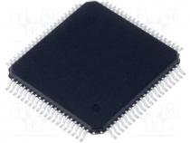 PIC microcontroller, EEPROM 1024B, SRAM 2048B, 64MHz, SMD, TQFP80