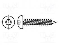 Screw, 2,9x6,5, Head  button, Torx, steel, zinc, Cut size  TX10