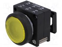 Switch  push-button, 1-position, 22mm, yellow, IP65, -25÷70C