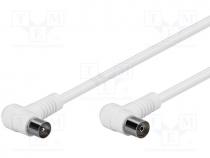 Cable, 75, 1.5m, double shielded, white