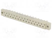 Socket, DIN 41617, female, PIN 31, for cable, straight, 4A, 250V