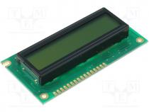 Display  LCD, alphanumeric, STN Positive, 16x2, green, LED, PIN 16
