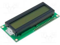 Display  LCD, alphanumeric, STN Negative, 20x1, blue, LED, PIN 16