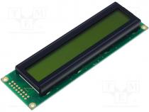 Display  LCD, alphanumeric, STN Positive, 24x2, green, LED, PIN 16