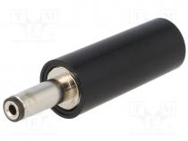 Plug, DC supply, female, 3,4/1,3mm, 3.4mm, 1.3mm, for cable, 500mA