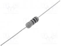 Resistor  wire-wound, THT, 22, 2W, 5%, Ø5x12mm, 300ppm/C