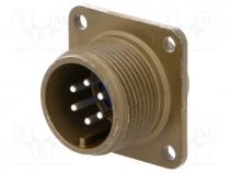Connector  military, Series 97, socket, male, PIN 6, silver plated