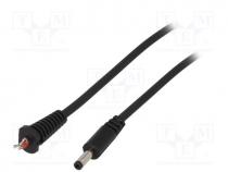 Cable, wires, DC 4,0/1,7 plug, straight, Sony, 1mm2, black, 1.5m