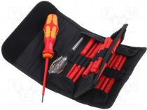 Set  screwdriver bits, Pcs 18, 13pcs, insulated, Package  case