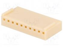 Plug, wire-board, female, PIN 10, w/o terminals, 2.54mm, for cable