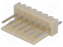 Socket, wire-board, male, NS25, 2.54mm, PIN  7, THT, 250V, 3A, tinned