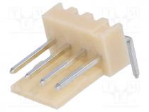 Socket, wire-board, male, NS25, 2.54mm, PIN  4, THT, 250V, 3A, tinned