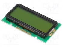 Display  LCD, alphanumeric, STN Positive, 12x2, green, LED, PIN 15