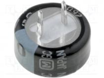 Capacitor  electrolytic, supercapacitor, THT, 1F, 5.5VDC, -25÷75C