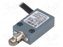 Limit switch, pusher with parallel roller, NO + NC, 10A, lead 2m