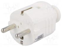 Connector  AC supply, Pin layout 2P+PE, plug, Colour  white, 16A