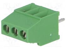 PCB terminal block, angled 90, 2.54mm, ways 3, on PCBs, 30÷16AWG