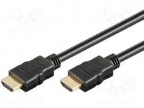 Cable, Ethernet, HDMI 1.3, HDMI plug, both sides, 15m, black