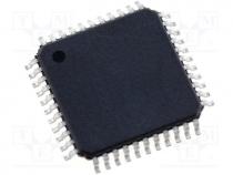 AVR microcontroller, EEPROM 512B, SRAM 2kB, Flash 16kB, TQFP44