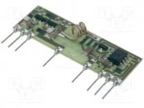 Module  RF, AM receiver, AM, ASK, 433.92MHz, -99dBm, 3.3VDC, 400uA